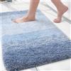 Arotive Tappeto da bagno Shaggy morbido e assorbente in microfibra, tappeto da bagno spesso, antiscivolo, lavabile in lavatrice e asciugabile, per bagno, doccia e vasca, 40,6 x 61 cm, azzurro