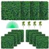 VEVOR 12 Pezzi Artificiale Pannello da Siepe di Bosso, 50,8 x 50,8 cm, Siepi Artificiali, Recinzione Artificiale Bosso, Edera Finta Effetto Realistico Decorazione Plastica Verde, Spessore da 4 cm