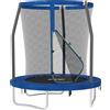 SPORTNOW Trampolino per bambini trampolini da giardino con rete di sicurezza struttura in acciaio Ø 183 x 200 cm blu
