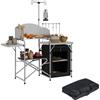 Outsunny Mobile da Cucina per il campeggio con ripostiglio, tavolo da esterno pieghevole portatile in alluminio con borsa per il trasporto