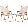 Outsunny Set di 2 sedie da campeggio sedia da pesca pieghevole - tessuto Oxford e struttura in acciaio 54 x 59 x 78 cm kaki