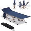 Outsunny Letto da campeggio pieghevole, letto da campeggio struttura in acciaio leggero sacca di trasporto carico max. 150 kg 190 x 68 x 52 cm blu scuro