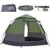 Outsunny Tenda pop-up tenda da campeggio 3-4 pers. tenda cupola impermeabile leggera ventilata facile da montare 2 grandi porte dim. 2,6L x 2,6l x 1,5H m fibra vetro poliestere oxford verde grigio