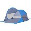 Outsunny Rifugio da spiaggia tenda da spiaggia pieghevole pop-up automatica protezione UV finestra posteriore grande tappeto da terra azzurro