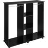 HOMCOM Armadio penderie Mobile in Legno con 6 ruote 120L x 40l x 128H cm Nero