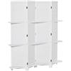 HOMCOM Paravento interno a 4 Pannelli 160L x 170H cm 3 Ripiani Pieghevoli separatore per interni Porte a persiana Legno di Paulownia Bianco
