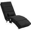 HOMCOM Poltrona relax chaise longue di relax ergonomico, massaggiante e riscaldante con telecomando 56 x 168 x 84 cm nero