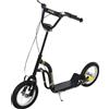 HOMCOM Monopattino per Bambini Oltre 5 Anni Grandi Ruote Manubrio Regolabile 2 Freni Controllati dalla Maniglia Cavalletto Laterale 120 x 58 x 85-95 cm Nero