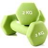 FFitness Coppia Manubri (2 x 2 kg) Pesi Esagonali Neoprene ideali per Esercizi di Functional Fitness Set DUMBBELLS Casa Palestra