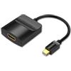 Watio Wave Convertitore - Convertitore Mini DisplayPort a HDMI; compatto, nero, supporta audio e video, plug and play, facile da usare. *