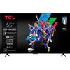 TCL Smart TV 55 Pollici 4K Ultra HD Display QD-Mini LED Sistema Google TV Dolby Vision IQ & Atmos Classe F colore Metallico - 55C69K