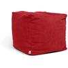 ARKETICOM Soft Cube Pouf Sacco Poggiapiedi Morbido Quadrato Sfoderabile Puff da Salotto 42x42 Rosso