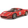 Burago 18-26302 Bburago Ferrari Racing - Ferrari 458 Challenge - Colore rosso con adesivi racing - Scala1:24 - Modellino in metallo