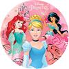 dekora - Disco di Carta Commestibile delle Principesse Disney, per la Decorazione di Torte di Compleanno - 20 cm