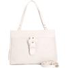 Cafènoir Borsa donna Shopping bag con stampa monogram embossed con tasca Bianco
