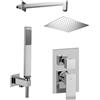 Paffoni Set soffione doccia quadrato Paffoni e braccio doccia quadrato con miscelatore incasso Elle e set duplex doccia - Cromo