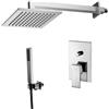 Paffoni Composizione doccia Paffoni Elle con soffione quadrato, miscelatore con deviatore e set duplex - Cromo