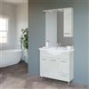 Cubi&Co Mobile bagno completo di lavabo e specchio con pensile cm 85 Rovere Bianco Beach2