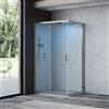 DocciaGo Cabina doccia multifunzione Ettore Plus cm 100x80 con idrogetti dorsali Bluetooth e Cromoterapia- Versione Sinistra