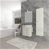 Cubi&Co Mobile bagno sospeso con lavabo, specchiera e colonna Cubi&Co Zaffiro 55 cm Savinidue - Rovere Bianco