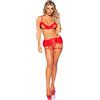 Leg Avenue Completino Sexy Bra G-String and Garter Rosso [Extra Sconto 5% per i Registrati]