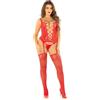 Leg Avenue Completino Sexy Cami Garter with Stockings and String Rosso [Extra 5% PER I CLIENTI REGISTRATI]