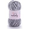 Yarn Art 1 gomitolo YarnArt Melody variegato, filato Chainette, lucido metallizzato, per lavorare a maglia, uncinetto, ricamo, 100 grammi, 230 metri, 70% poliammide, 21% acrilico, 9% misto lana, 905