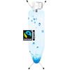 Brabantia - Ironing Board B - With Steam Iron Rest - Adjustable in Height - Non-Slip Rubber Feet - Cotton Cover with Foam Layer - Foldable - Ice Water - 124x38 cm