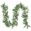 DearHouse Ghirlanda di eucalipto seminata da 1,5 m, viti artificiali con foglie di eucalipto finte ghirlanda da tavolo ghirlanda di eucalipto artificiale verde sfondo matrimonio arco decorazione da