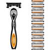 BIC RAZORS BIC Hybrid 5 Flex Rasoio da Uomo Ricaricabile, 1 Manico, 10 Ricariche 5 Lame di Precisione Nanotechnology, Nero - Confezione da 1+10 Unità