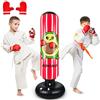 SHZYGQ Sacco da Boxe per Bambini, 120cm Pungiball Bambini con Guantoni da Boxe, Sacchi da Boxe Gonfiabile per Ragazzi E Ragazze 3-12 Anni, Per Praticare Karate Taekwondo MMA