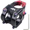 ROADNADO Attacco Manubrio per Bicicletta 31,8mm Manubrio 35mm Corto Attacco MTB in Lega di Alluminio CNC Leggero a 0 Gradi Attacco Manubrio per MTB, BMX, Mountain Bike, Bici da Corsa (Nero Rosso)
