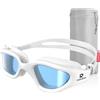 RIOROO Occhiali da Nuoto, Adulto Occhiali da Nuoto Polarizzato Adatto per Donne e Uomini/Senza Perdita/Clear Wide-Angle/UV Resistente/anti nebbia Confortevole Occhiali da Nuoto Adolescente