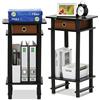 Furinno 2-17017EX Turn-N-Tube Tavolino con Cassetto, Legno, Espresso/Marrone, 2 unità
