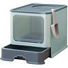 LANTUS Cassettiera per lettiera chiusa per gatti, casa da toilette, vassoio rimovibile, pala, spazzola per gatti grandi, capacità di carico 15 kg, a prova di perdite 50 x 35 x 38 cm, verde scuro