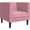 vidaXL Poltrona Chesterfield Rosa in Velluto, poltrona, poltrona relax, poltrona in velluto, poltrona singola, poltrona tv, poltrona imbottita