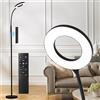 YOPSTAR Lampada da terra LED, Lampada Lettura, Piantana Dimmerabile, Temperature di Colore e Luminosità, Lampade Regolabile a collo d'oca con Telecomando e Controllo Touch per Soggiorno Letto (Anello)