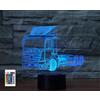 SUPERRUIDALONG 3D Trailer Truck Remote Control 16 Color Night Lights Illusion Acrylic LED Table Bedside Lamp Children Bedroom Desk Decor Birthday Gifts Toy for Kids