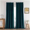 Joydeco Tende per Interni 100% Oscuranti Velluto Verde Blu 330g/㎡ 2 Pezzi L 132 x A 260 cm Nastro Tenda Termica Isolante Freddo e Caldo Soggiorno Camera da Letto Curtains