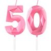 mciskin Candele rosa per 50° compleanno, candela 3D numero 50 per torta, decorazioni per 50° compleanno per donne uomini, candele decorazioni rosa Torta Topper per feste Suppie