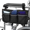Tolenre Borsa Laterale per Sedia a Rotelle con Tasche Borsa per Accessori per Sedia a Rotelle con Portabicchieri e Striscia Riflettente per la Maggior Parte Delle Sedie a Rotelle, Deambulatori