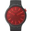 Swatch Midnight Mode / Big Bold / orologio unisex / quadrante rosso / cassa plastica / cinturino silicone - SB05B111