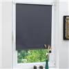 Grandekor Tenda a Rullo Oscurante Senza Forare Grigio scuro 90l x 230A cm(Tessuto 86cm) Blackout Protezione Solare per Finestre e Porte Interne Montaggio Flexibile (Con/Senza Fori) avvolgibile