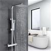 Biubiubath colonna doccia termostatica con miscelatore termostatico, soffione quadrato, colonna doccia regolabile in altezza 735-1170 mm (quadrata1)