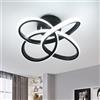 MYCUL Plafoniera LED Soffitto,Lampada da Soffitto moderna e semplice,Lampadario acrilico 6000K Bianco Freddo,Illuminazione a soffitto per cucina,soggiorno,camera da letto,ufficio,corridoio,Nero