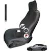RELEDESA 1PC Upgrade Ampliato Coprisedile Auto Impermeabile per Tesla Modello Y/3, Accessori Protettori Sedile Anteriore Auto in Neoprene per Tesla Modello S/X, con 3 Cinghie di Fibbia e Custodia (Nero)