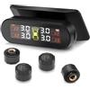 Avutrel TPMS Sistema di Monitoraggio,della Pressione degli Pneumatici, Ricarica Solare/USB, 4 modalità Allarme, con 4 Sensori Esterni, per Berlina, SUV, Monovolume, Rimorchio, ECC