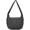 GRPKSSIB Borsa a tracolla imbottita da donna leggera in nylon borsa a tracolla gonfiata grande capacità borsa Hobo borsetta, Nero, Large