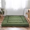 MAXYOYO Materasso da pavimento giapponese, materasso futon, tatami spesso, materassino, pieghevole, arrotolabile, per dormitorio, per pavimento (verde, singolo)