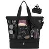 Dreamtop Borsa Mare per Uomo Donna, 2-in-1 Borsa Mare Grande xxl Famiglia con Cooler, Nero Rete Borsa da Spiaggia Termica per Piscina, Spiaggia e Campeggio, Tracolla Regolabile